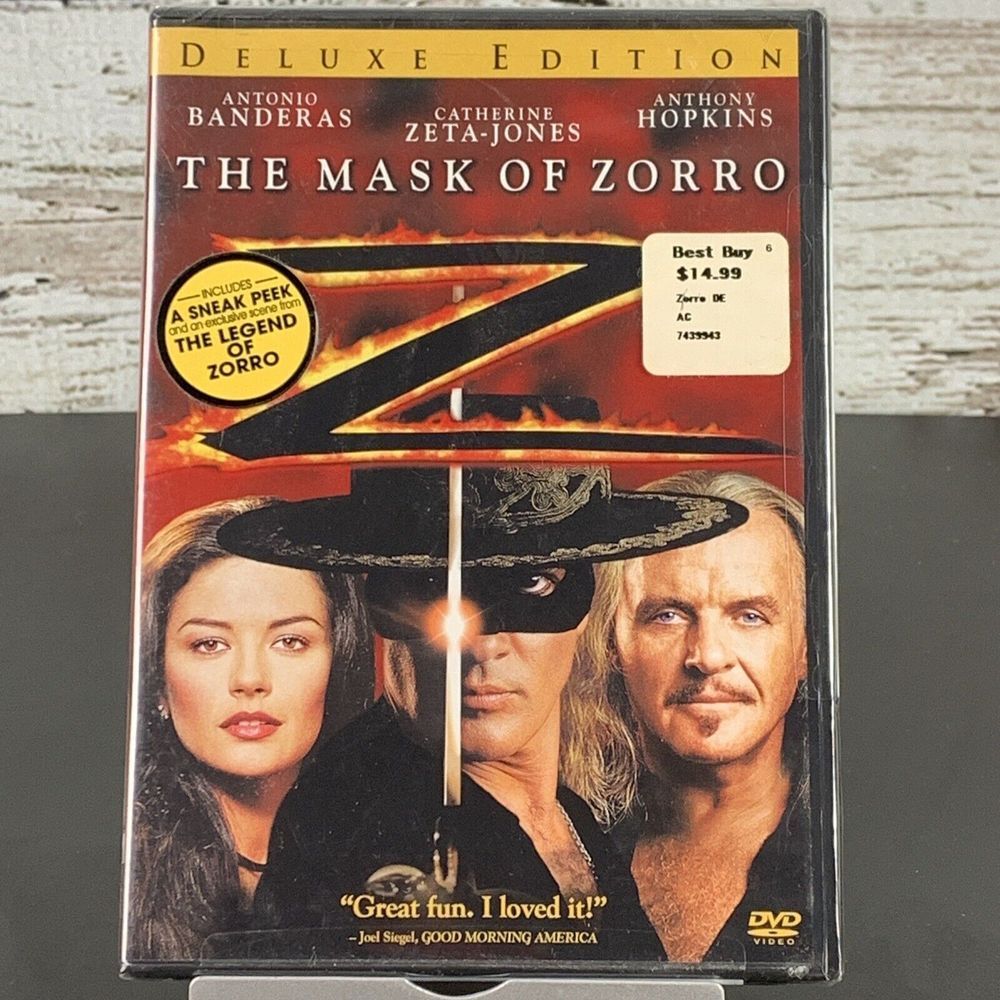 The Mask of Zorro (DVD, 1998) Antonio Banderas, Catherine Zeta-Jones, Anthony Ho